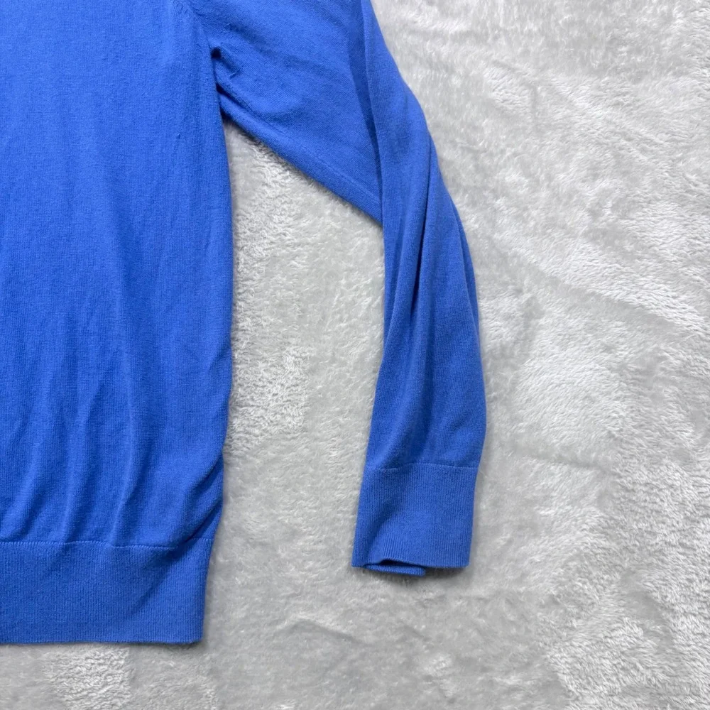 Banana Republic V-Neck Sweater Mens XL Blue Luxury Blend Silk Cotton Cashmere